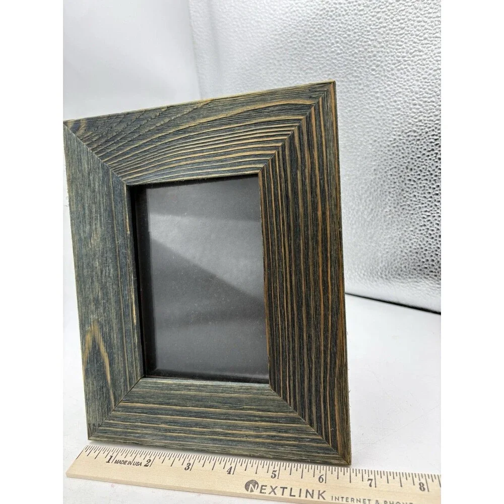 Rustic Distressed Wood Picture Frame Blue Brown Farmhouse 4x6 Tabletop Wall